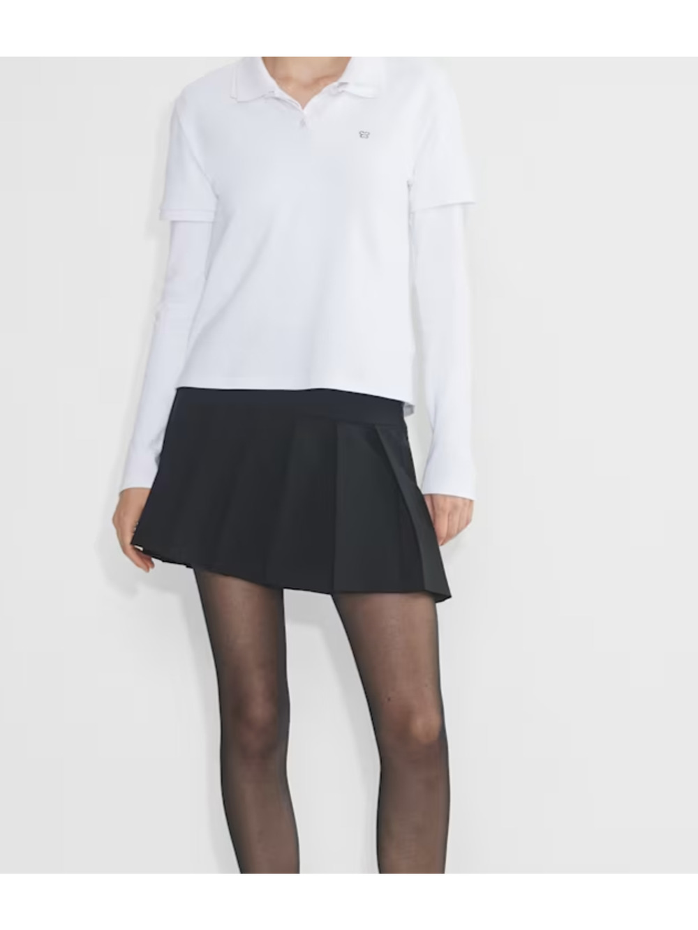 Sunday Best Pav Pleated Y2K preppy Skirt Small Black A006658